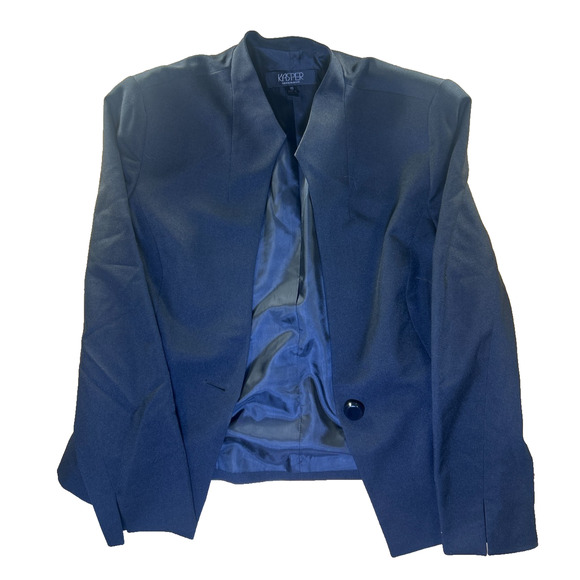 Kasper Separates Women's Size 10 Black Open Front Blazer Jacket Career Work - Picture 2 of 7